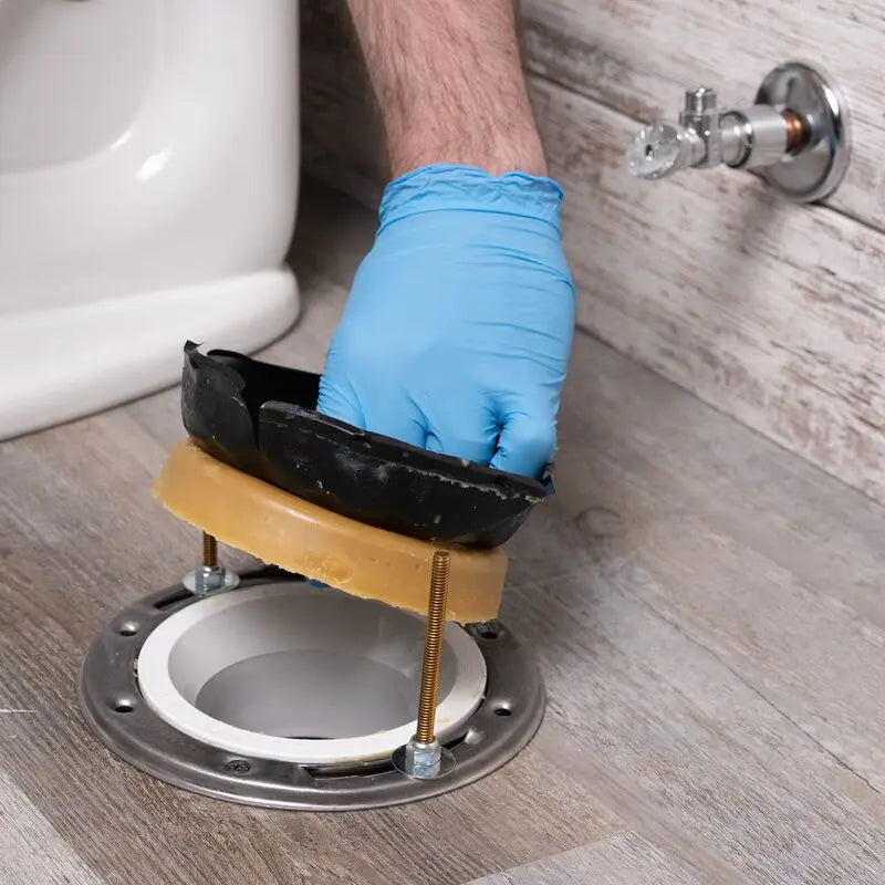 Toilet Wax Ring, Pair of Brass Bolts and Supply Line Package - Plumbing Market