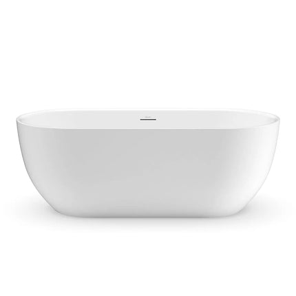 Tosca 6732 Acrylic Freestanding Center Drain Bathtub in Matte White with Matte White Skirt - Plumbing Market