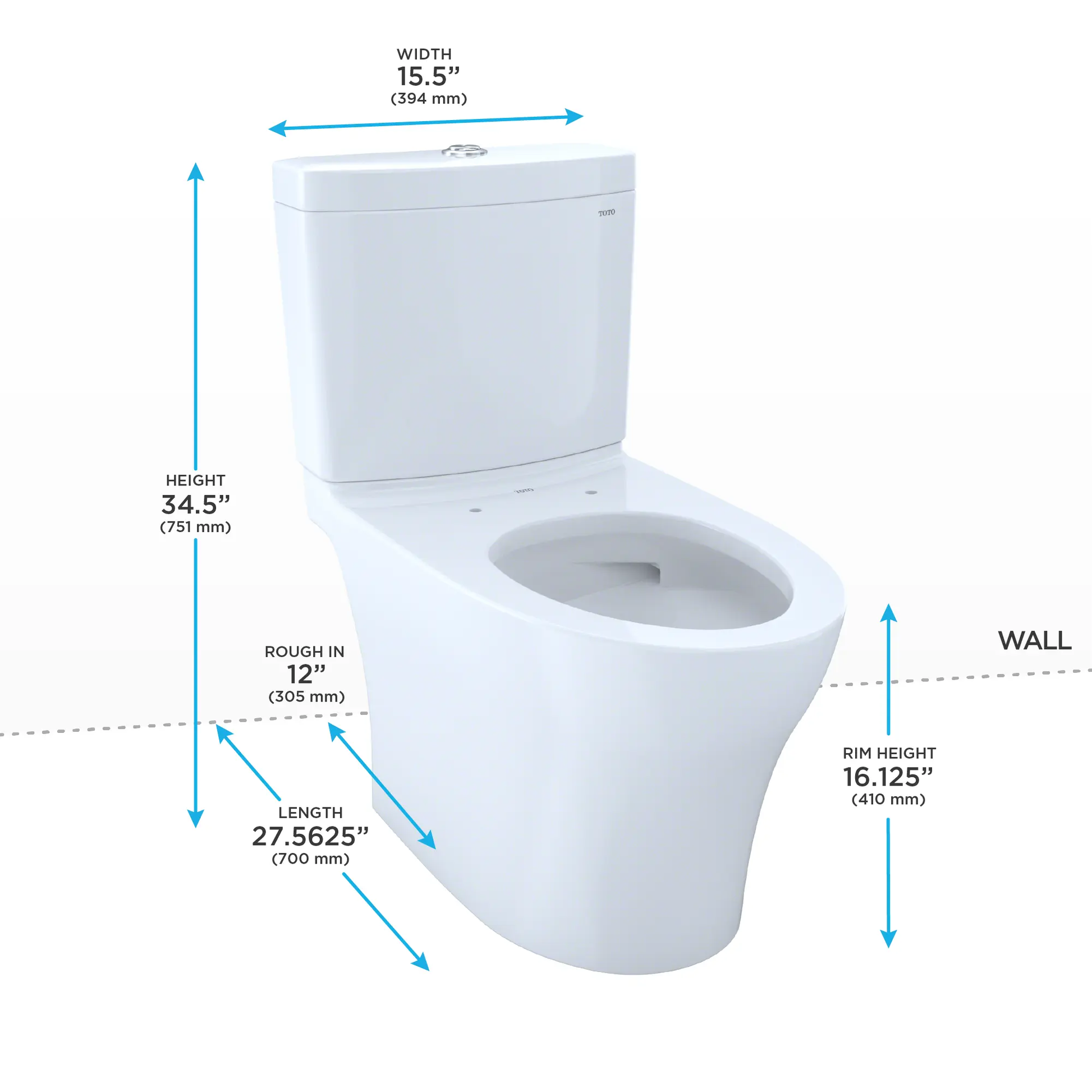 Toto Aquia IV 2 Piece Toilet 1.28 GPF & 0.9 GPF Elongated Universal Height Less Seat - Plumbing Market
