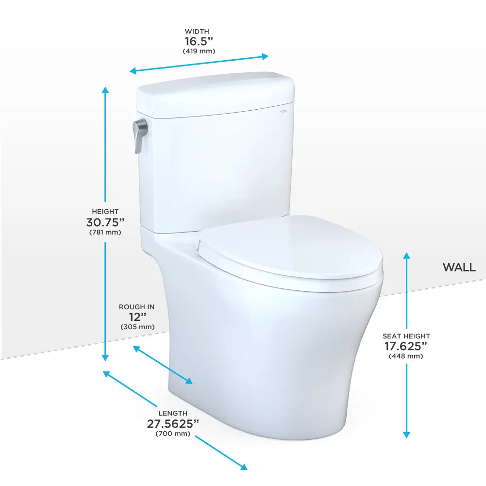 Toto Aquia IV Cube Toilet Dual Flush Comfort Height Washlet+ Connection - Plumbing Market