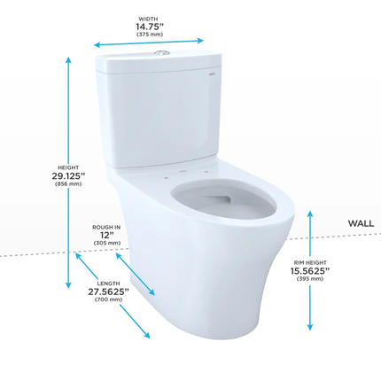 Toto Aquia IV Toilet 1.28 GPF & 0.9 GPF Elongated Standard Height Less Seat - Plumbing Market