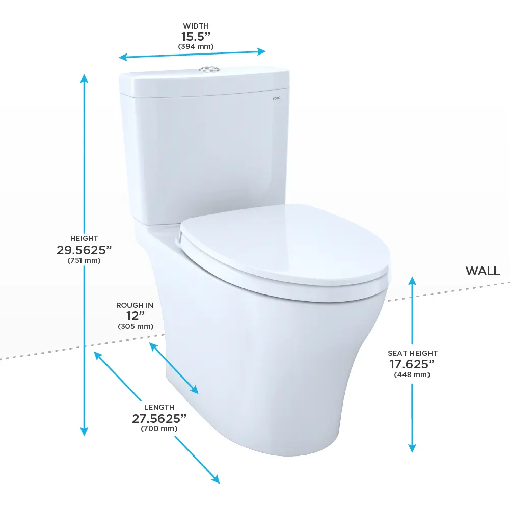 Toto Aquia IV Toilet 1.28 GPF & 0.9 GPF Universal Height WASHLET+ - Plumbing Market