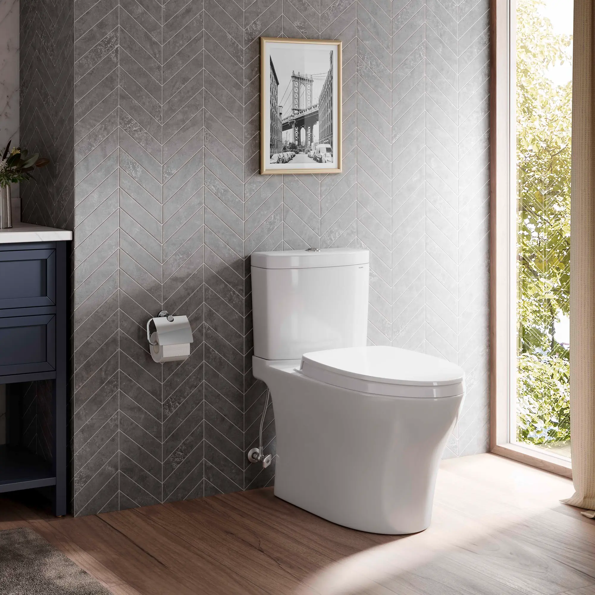 Toto Aquia IV  Two Piece Elongated Toilet 1.28 GPF & 0.9 GPF WASHLET+ Standard Height - Plumbing Market