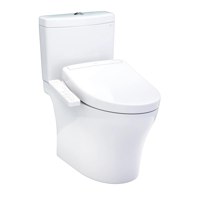 Toto Aquia IV WASHLET S2 Two-Piece Toilet Elongated Standard Height 1.28 GPF/0.9 GPF - Plumbing Market