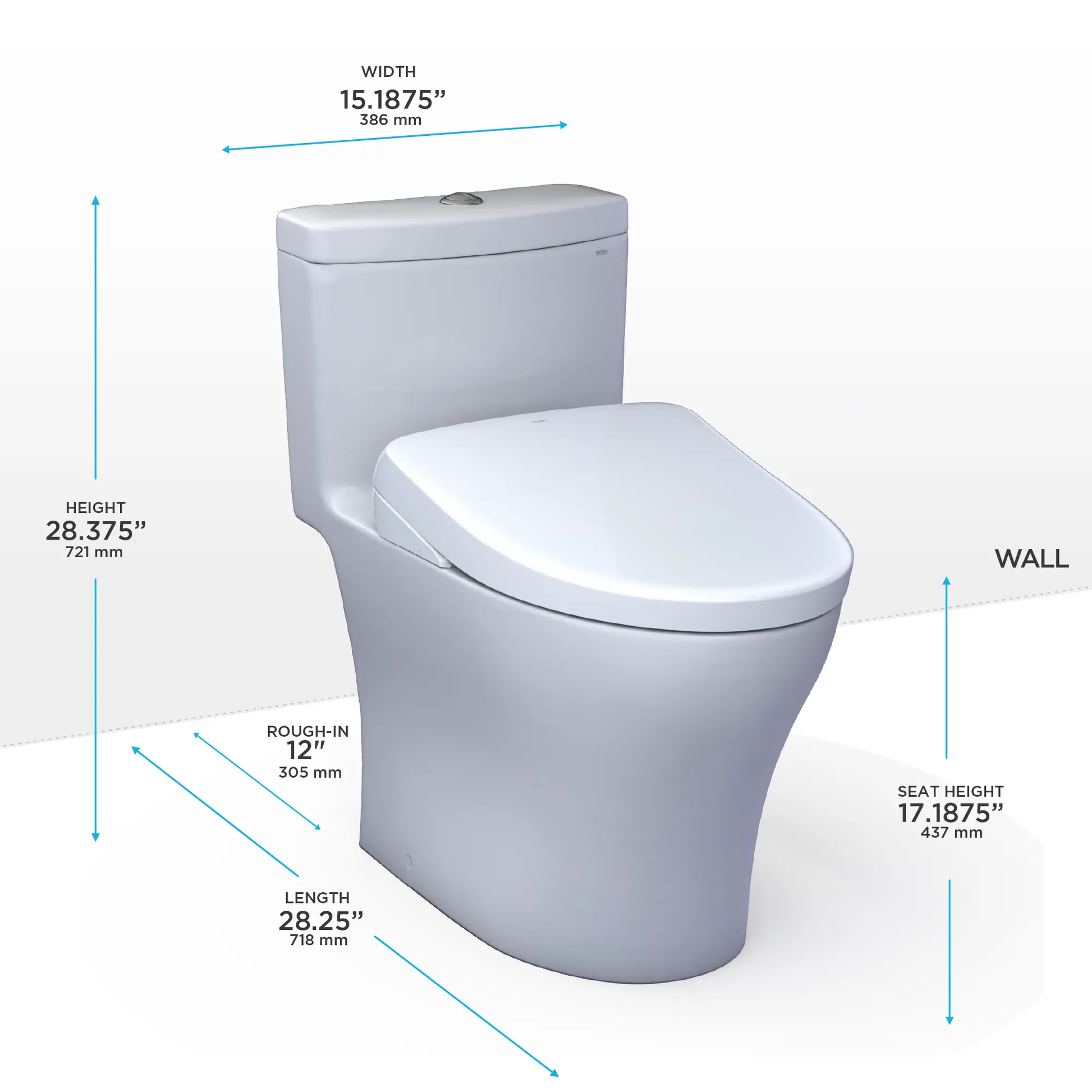 Toto Aquia IV WASHLET+ S7A One-Piece Toilet 1.28 GPF & 0.9 GPF - Plumbing Market