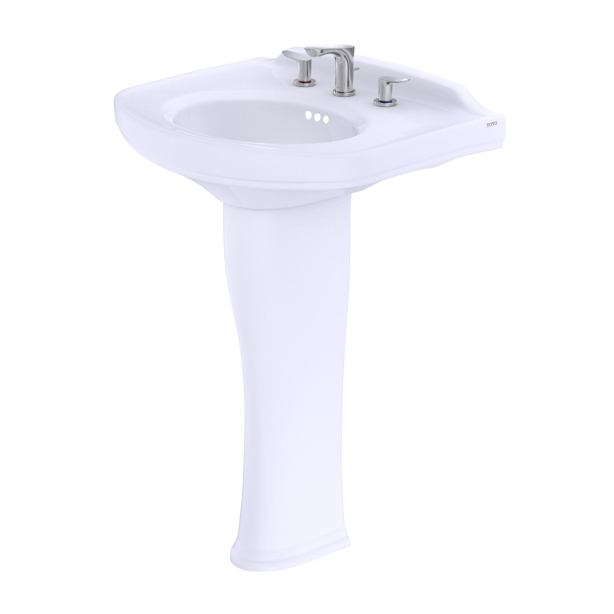 Toto Dartmouth 24-1/4" x 18-1/4" Pedestal Lavatory Sink LPT642 - Plumbing Market