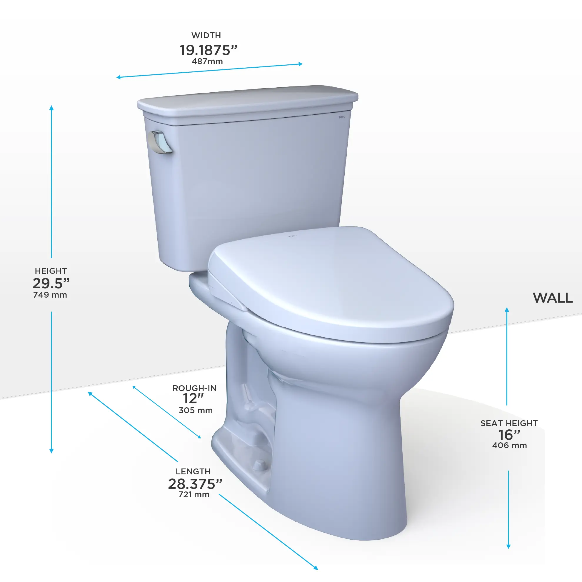 Toto Drake Transitional WASHLET+ S7A Two-Piece Toilet - 1.28 GPF - Plumbing Market