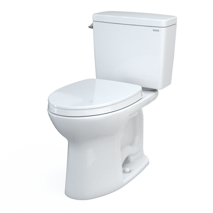 Toto Drake Two-piece Toilet, 1.28 GPF, Elongated Universal Height 10" Rough-In W Seat - Plumbing Market