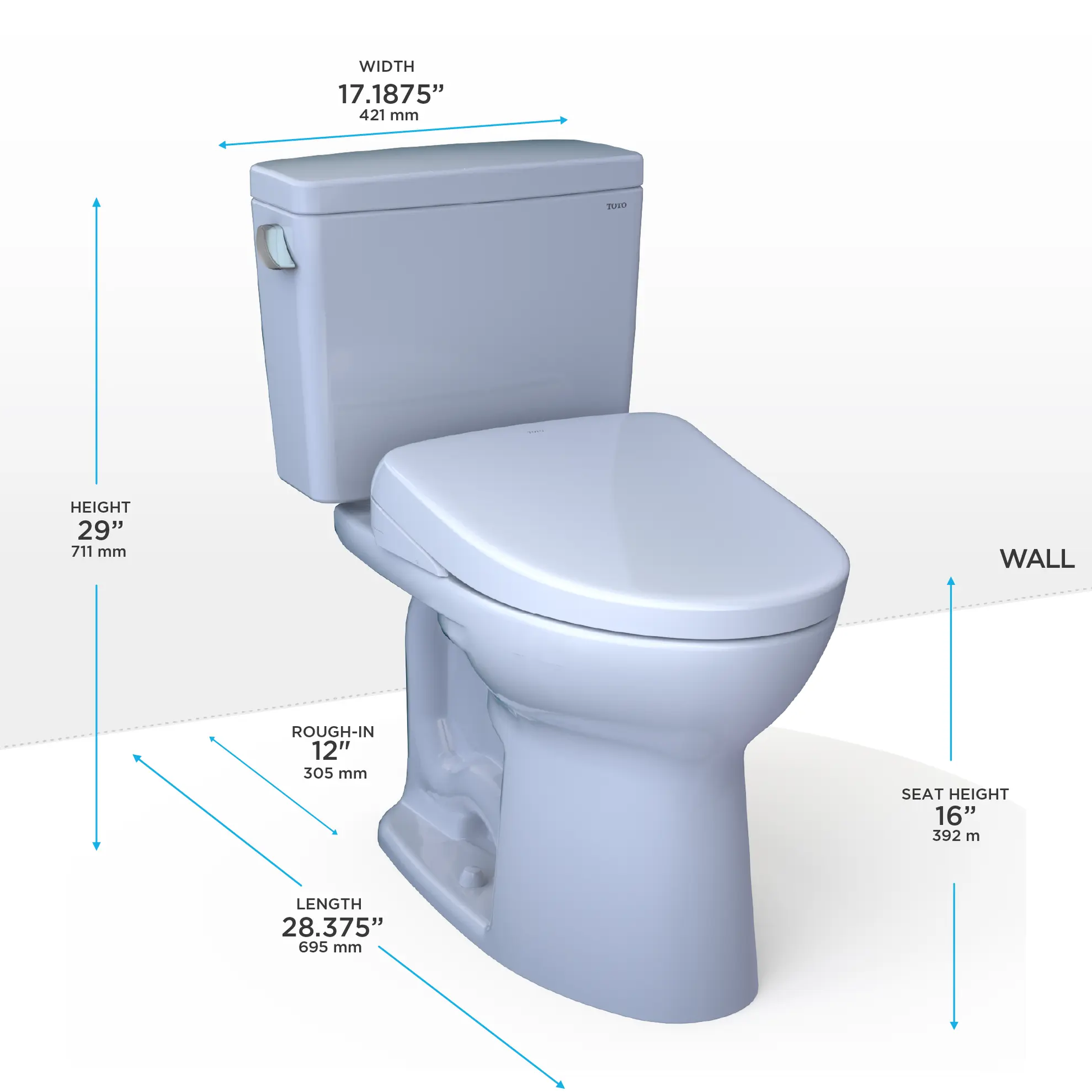Toto Drake WASHLET+ S7 Two-Piece Elongated Toilet 1.28 GPF - Plumbing Market