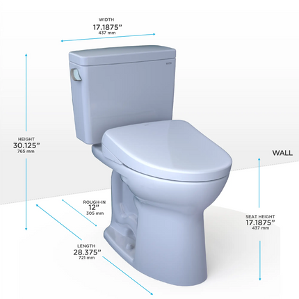 Toto Drake WASHLET+ S7 Two-Piece Toilet 1.6 GPF Universal Height - Plumbing Market