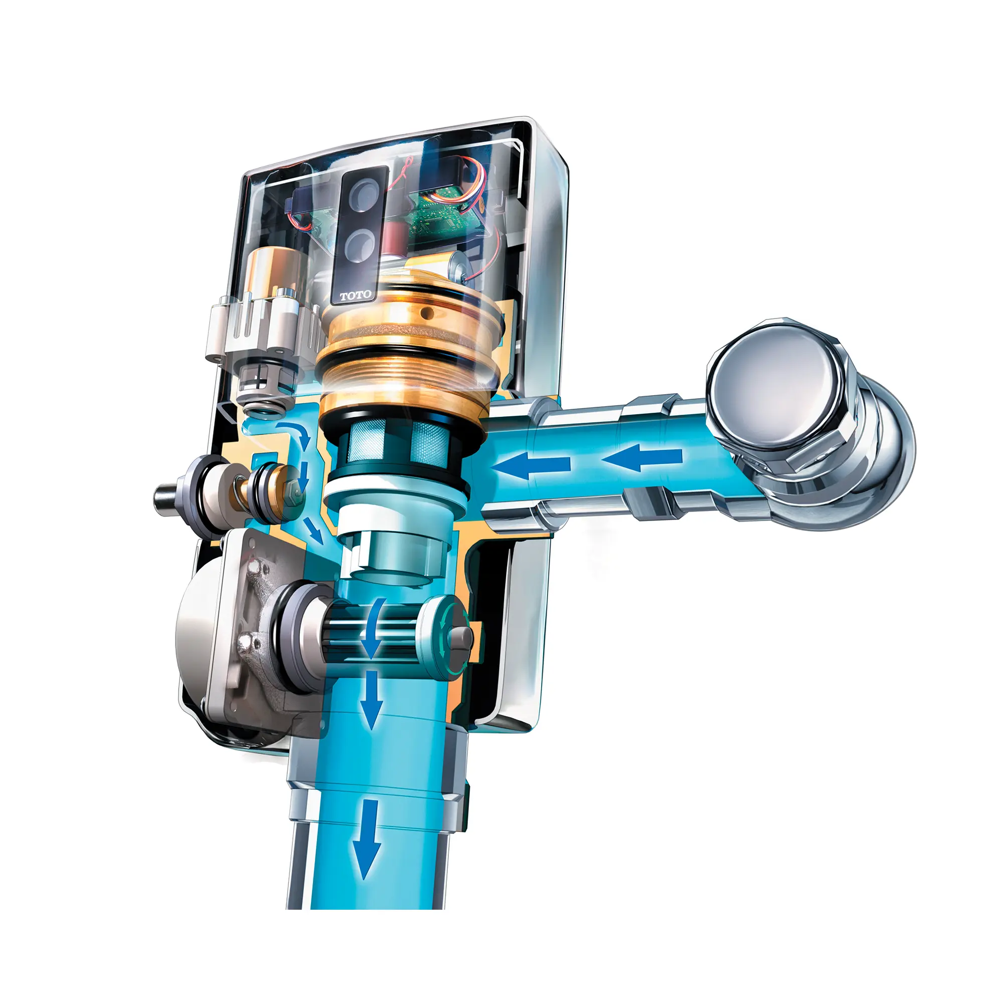 Toto EcoPower High-Efficiency Urinal Flush Valve 0.5 GPF - Plumbing Market