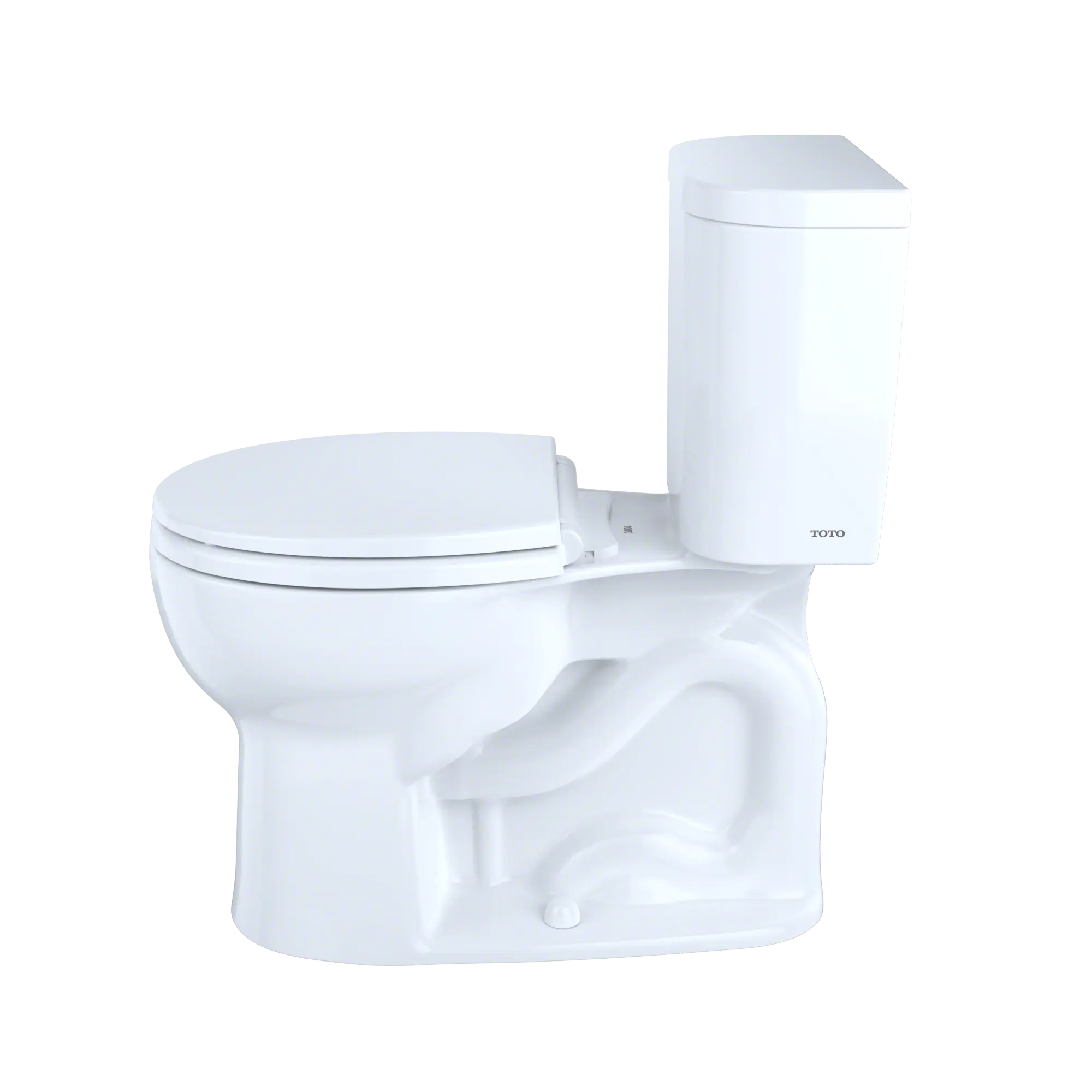 Toto Entrada Close Coupled Round Toilet Universal Height Less Seat 1.28GPF - Plumbing Market