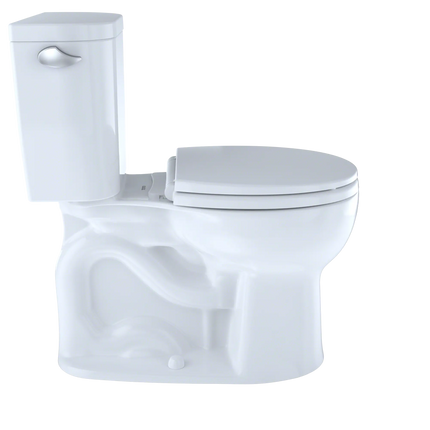 Toto Entrada Close Coupled Round Toilet Universal Height Less Seat 1.28GPF - Plumbing Market