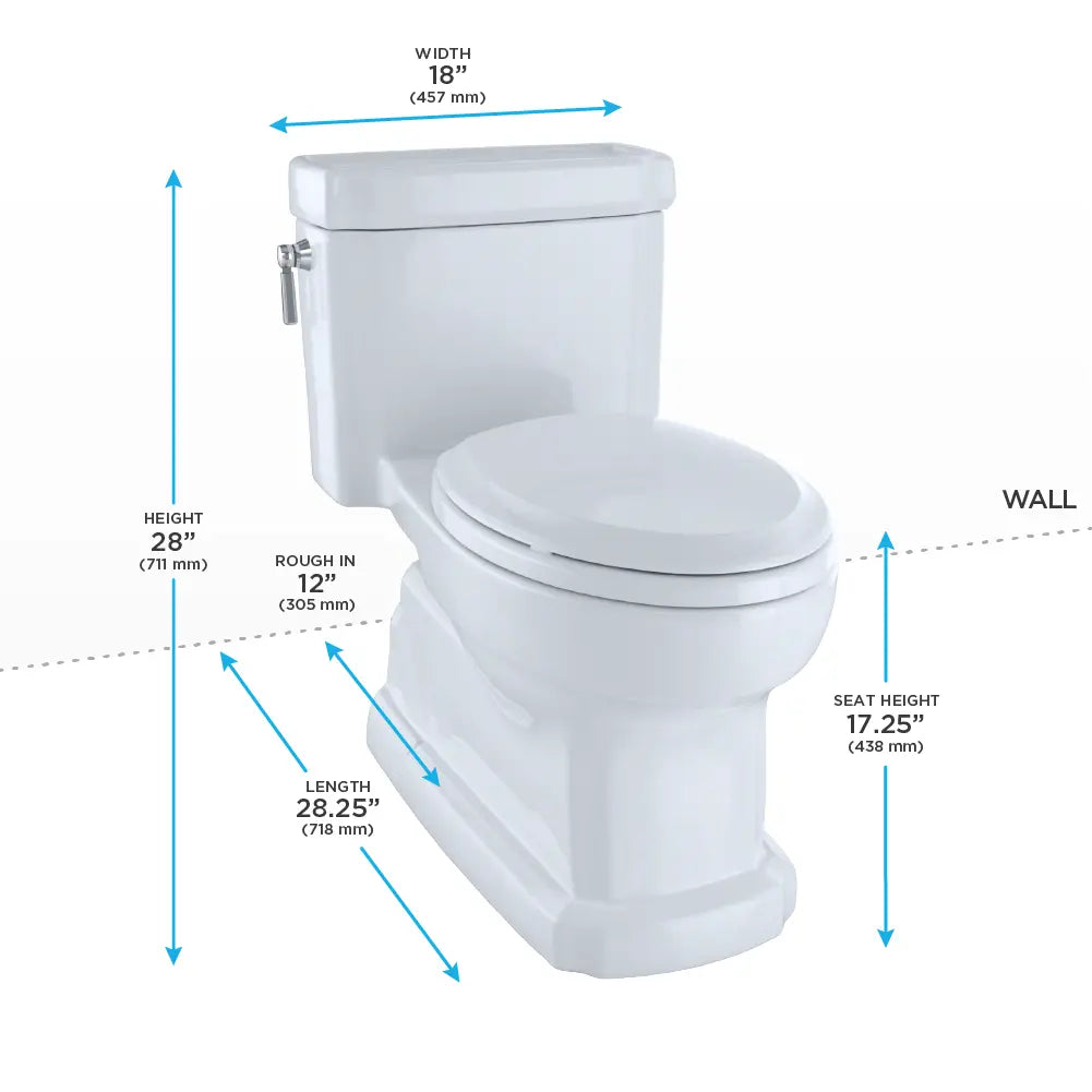 Toto Guinevere One-Piece Toilet, 1.28 GPF, Elongated Bowl Universal Height - Plumbing Market