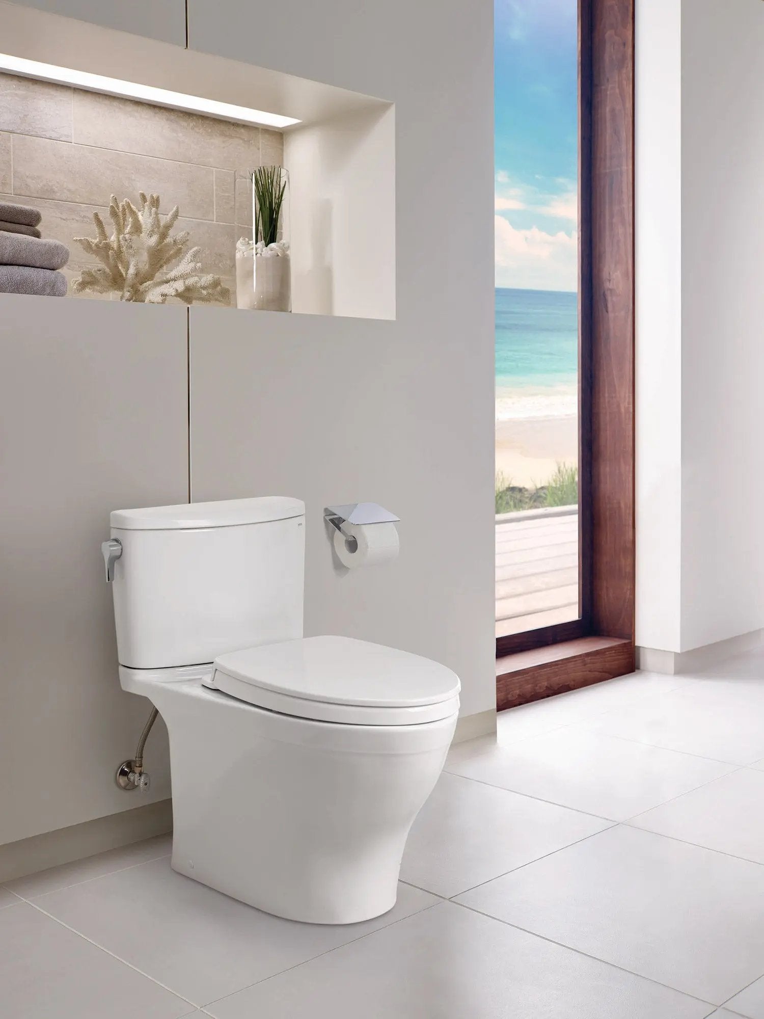 Toto Nexus Two-Piece Toilet, 1.28 GPF Elongated Bowl Washlet Connect - Plumbing Market