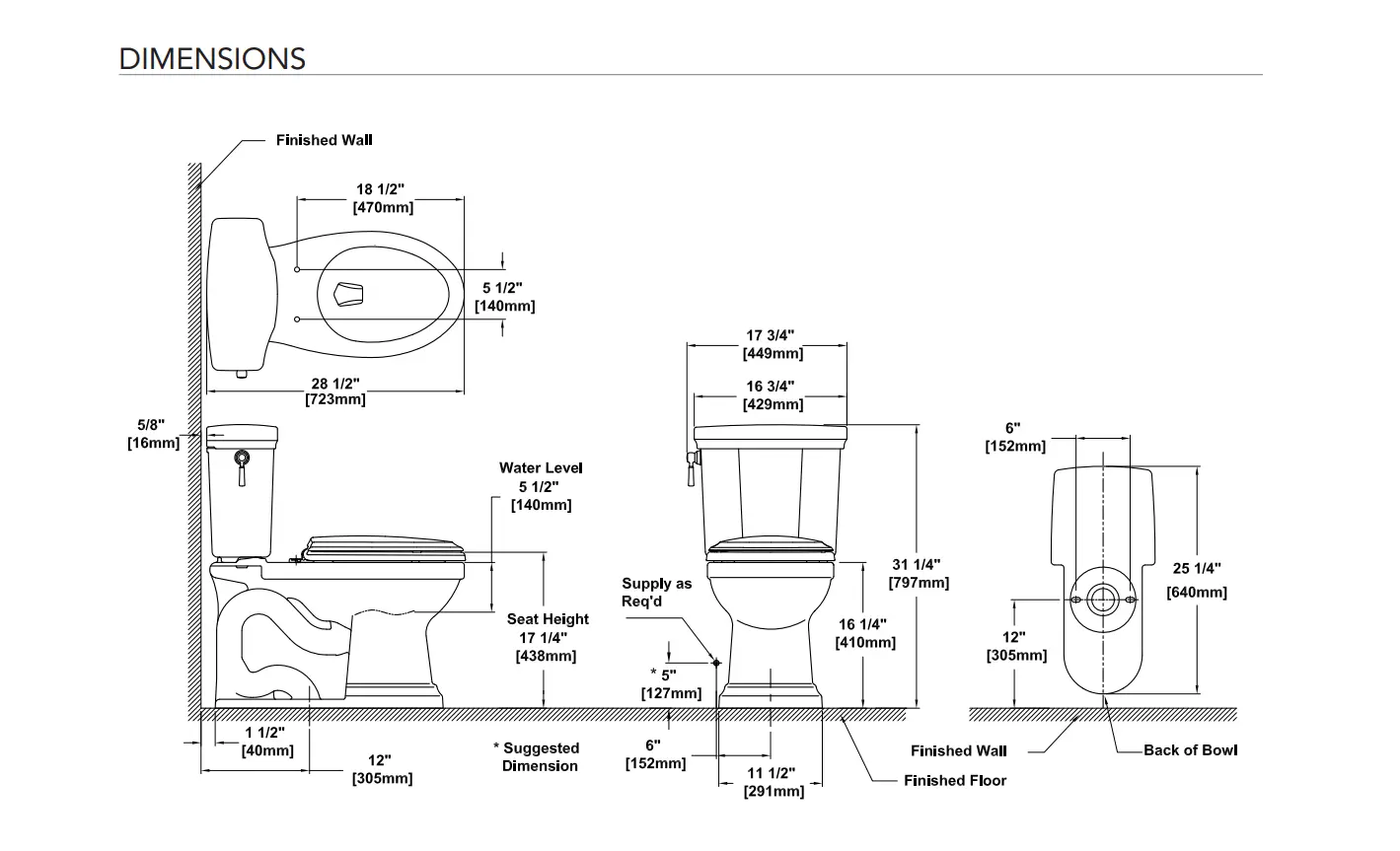 Toto Promenade II Two-Piece Toilet Less Seat 1.28 GPF - Plumbing Market