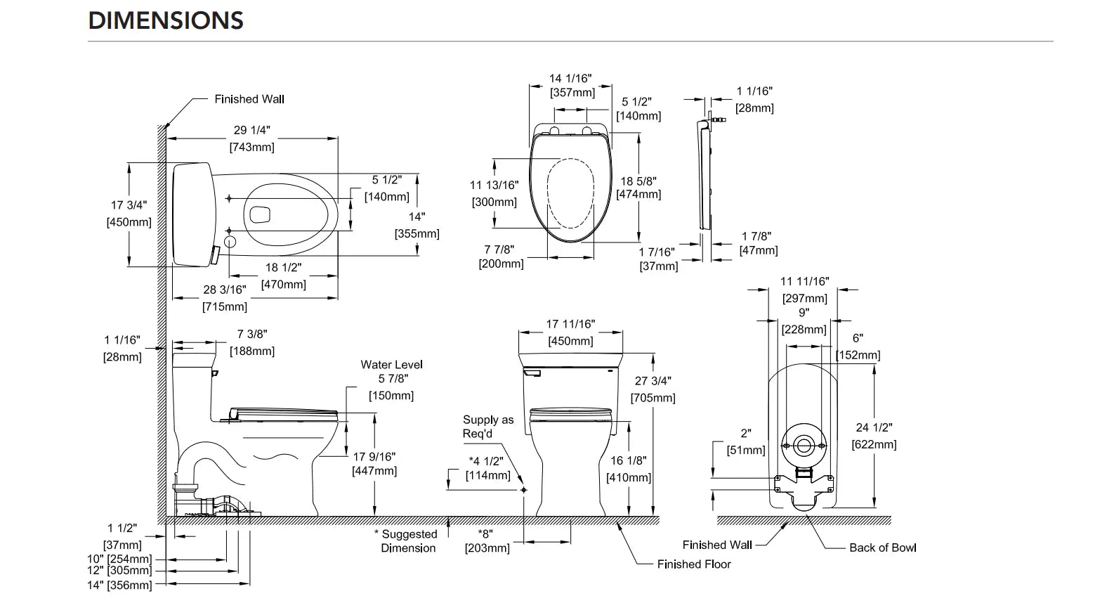 Toto Soirée One-Piece Comfort Height Elongated Toilet 1.28 GPF - Plumbing Market