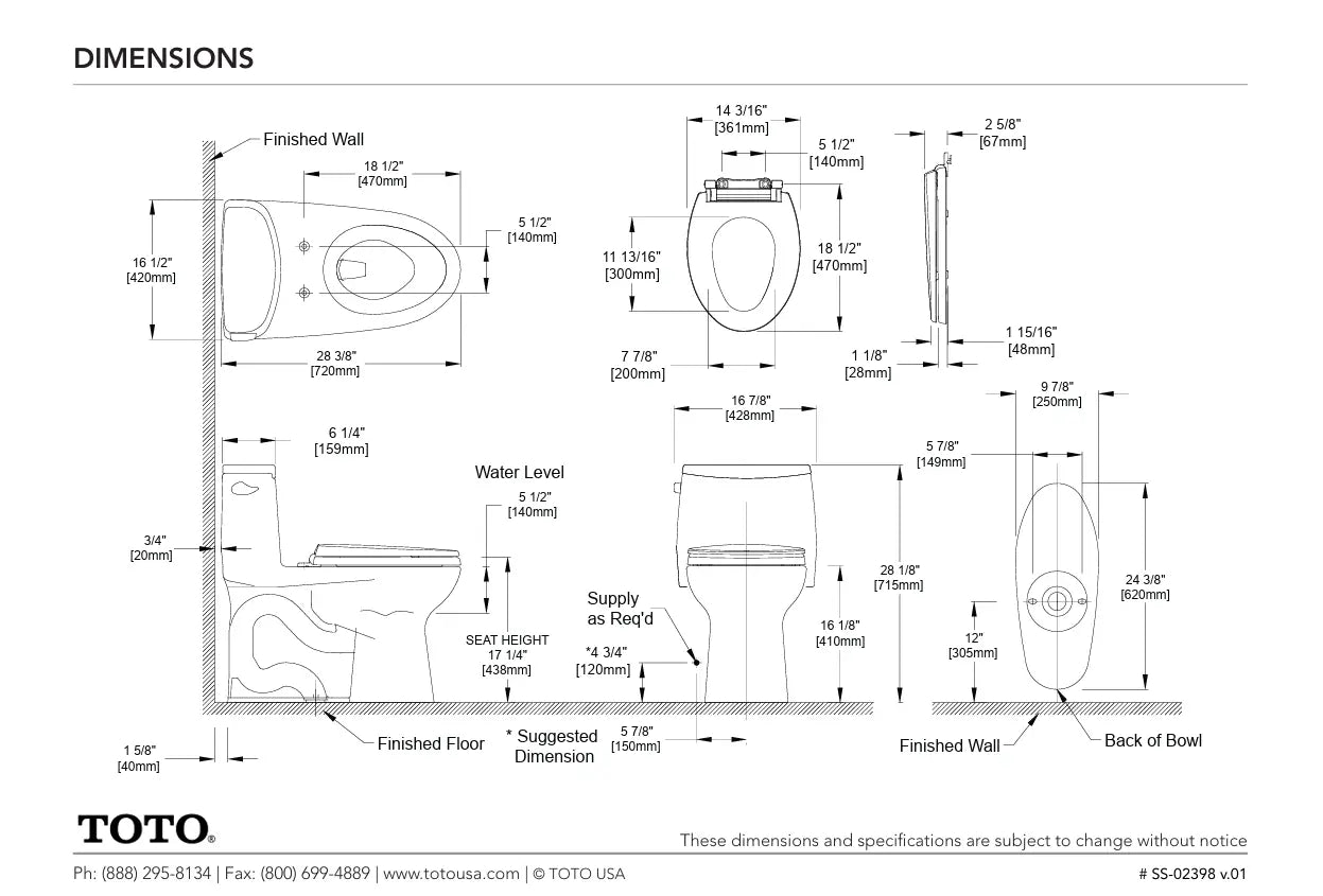 Toto Ultramax One-Piece Elongated Comfort Height Toilet W Soft Close Seat - Plumbing Market