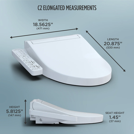 Toto Washlet C2 Elongated Electric Bidet Toilet Seat - Plumbing Market