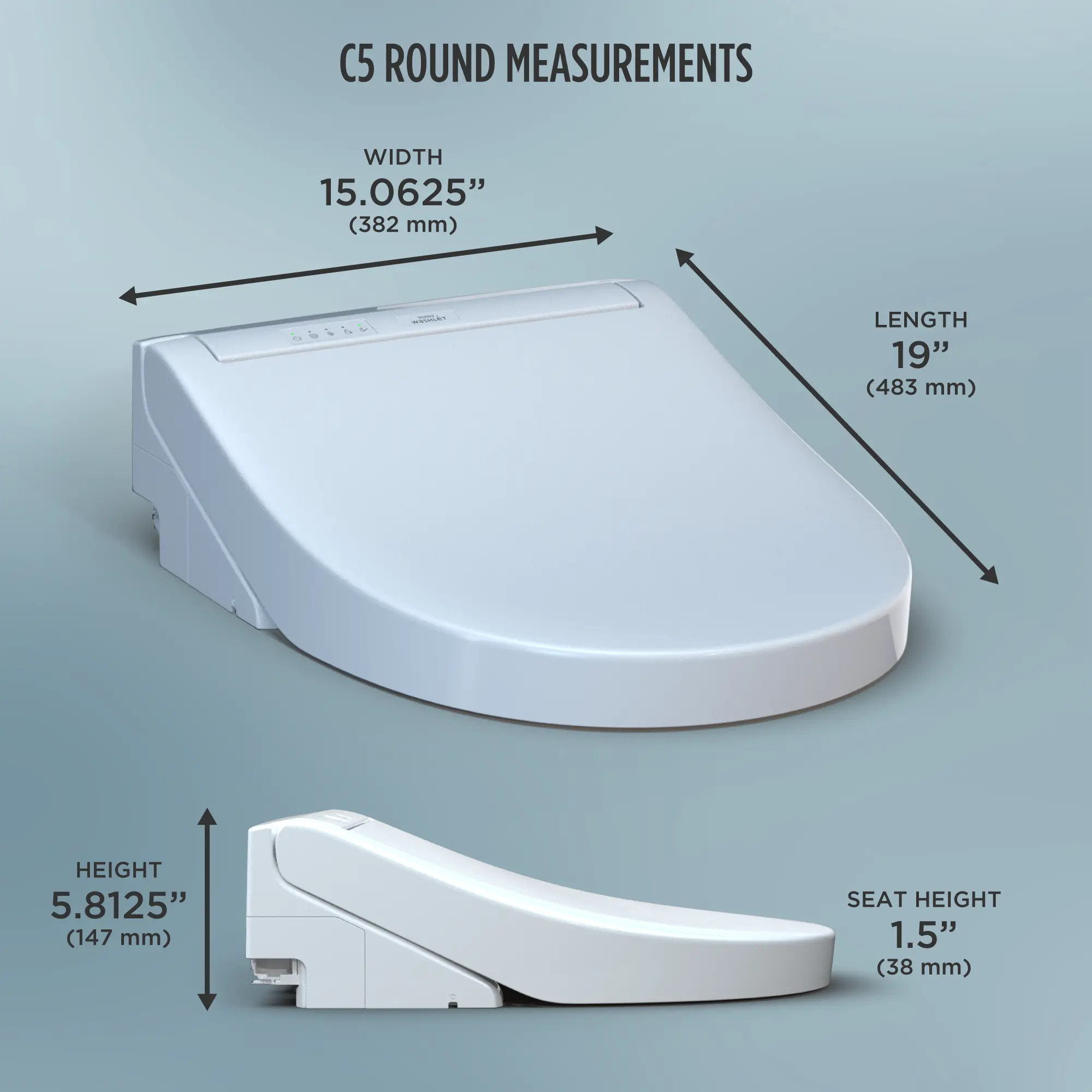 Toto Washlet C5 Round Electric Bidet Toilet Seat - Plumbing Market