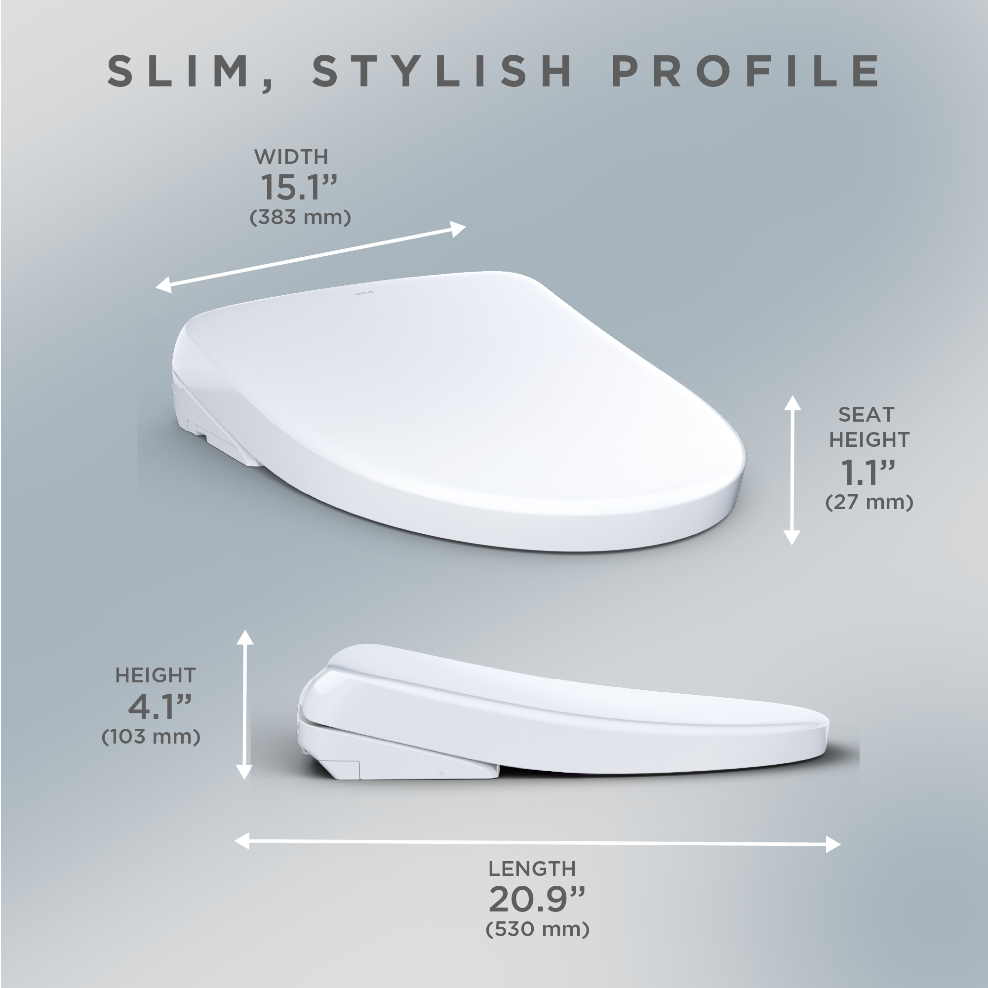 Toto Washlet S7 Contemporary Elongated Bidet Seat with ewater+ - Plumbing Market