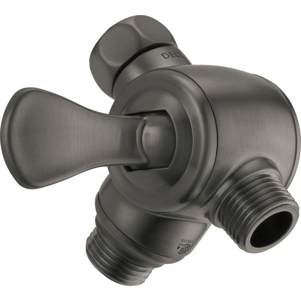 Delta Premium All-Brass 3-Way Shr Arm Diverter With Lever - Black Stainless