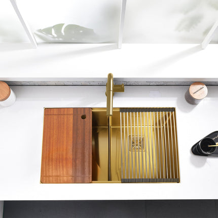 Kodaen 32" Workstation Undermount Double Bowls 50/50 Kitchen Sink 16G Kodaen