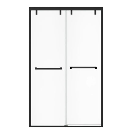 Uptown 44-47 x 76 in. 8 mm Bypass Shower Door for Alcove Installation with Clear glass in Matte Black - Plumbing Market