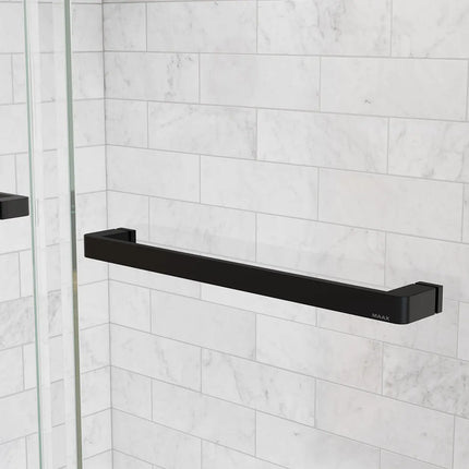 Uptown 44-47 x 76 in. 8 mm Bypass Shower Door for Alcove Installation with Clear glass in Matte Black - Plumbing Market