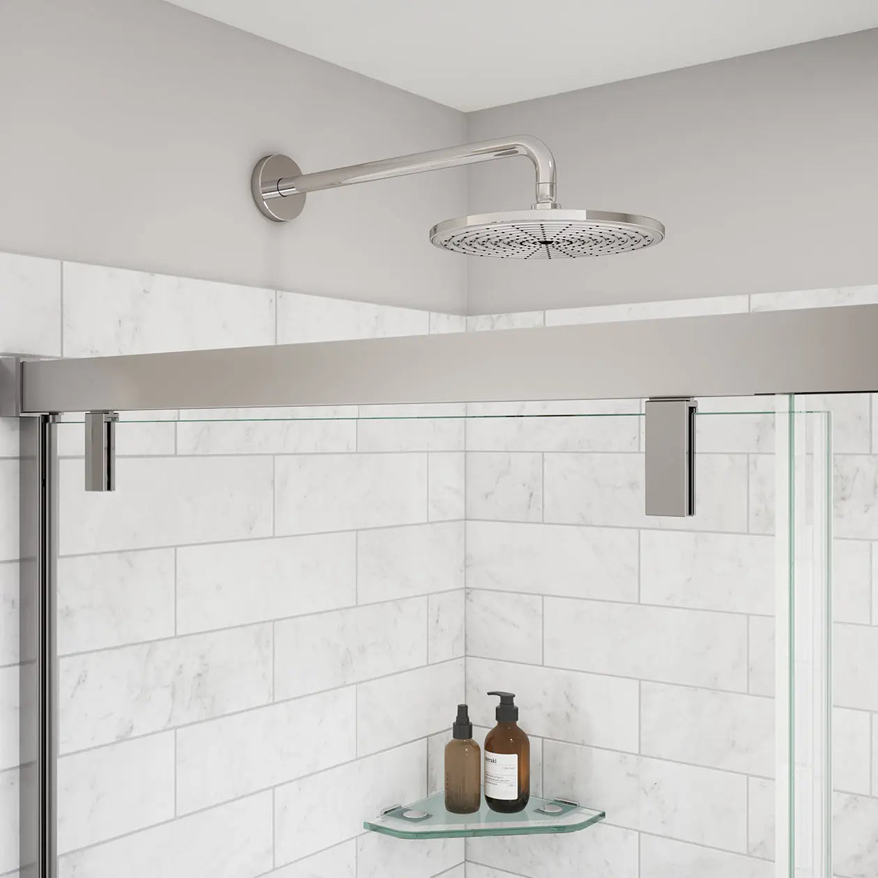 Uptown 44-47 x 76 in. 8 mm Sliding Shower Door for Alcove Installation with Clear glass in Chrome - Plumbing Market