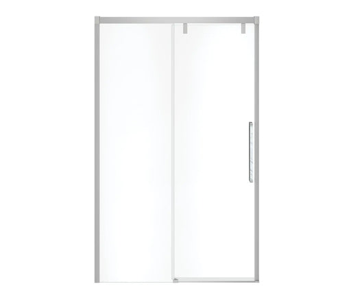 Uptown 44-47 x 76 in. 8 mm Sliding Shower Door for Alcove Installation with Clear glass in Chrome & White Marble - Plumbing Market