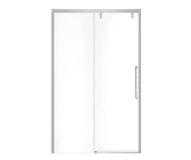 Uptown 44-47 x 76 in. 8 mm Sliding Shower Door for Alcove Installation with Clear glass in Chrome & White Marble - Plumbing Market