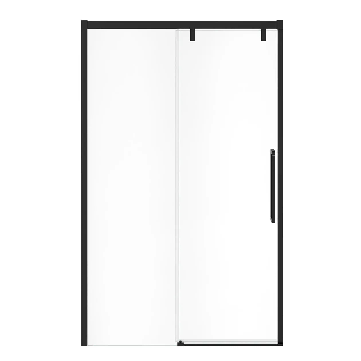Uptown 44-47 x 76 in. 8 mm Sliding Shower Door for Alcove Installation with Clear glass in Matte Black - Plumbing Market