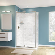 Uptown 45-47 x 76 in. 8 mm Pivot Shower Door for Alcove Installation with Clear glass in Brushed Nickel - Plumbing Market