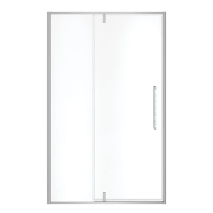 Uptown 45-47 x 76 in. 8 mm Pivot Shower Door for Alcove Installation with Clear glass in Chrome & White Marble - Plumbing Market