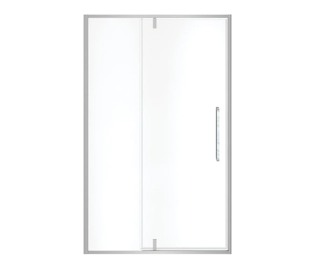 Uptown 45-47 x 76 in. 8 mm Pivot Shower Door for Alcove Installation with Clear glass in Chrome & White Marble - Plumbing Market