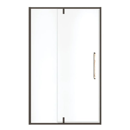 Uptown 45-47 x 76 in. 8 mm Pivot Shower Door for Alcove Installation with Clear glass in Dark Bronze & Beige Marble - Plumbing Market