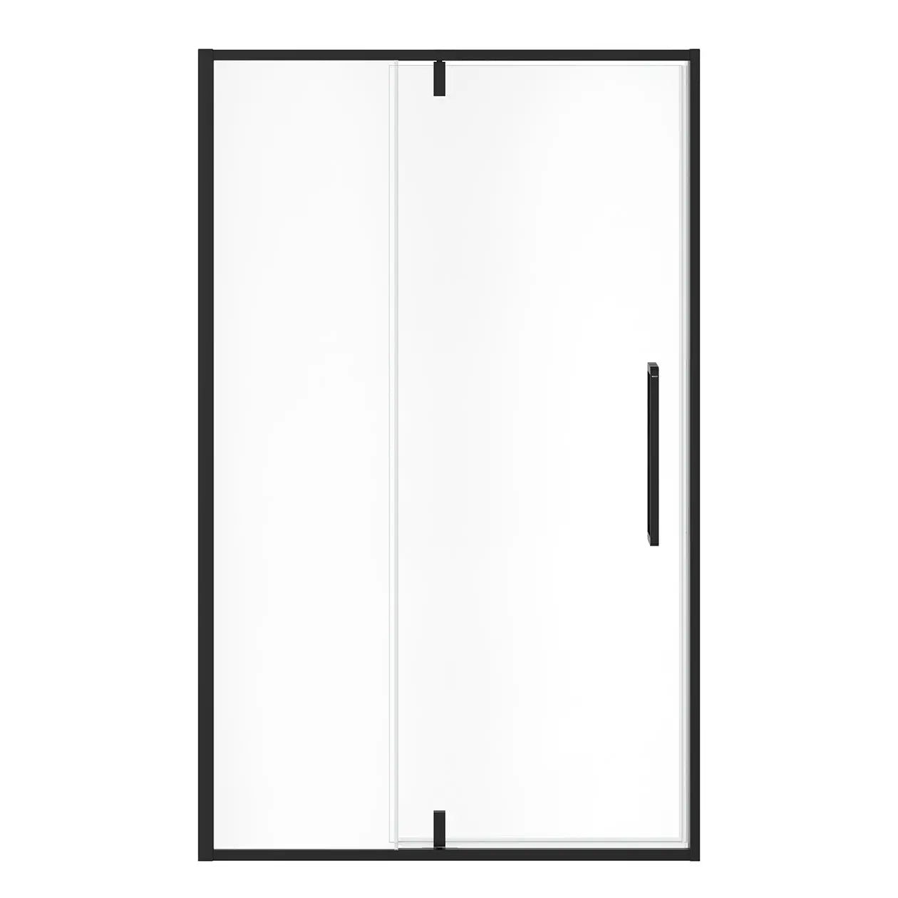 Uptown 45-47 x 76 in. 8 mm Pivot Shower Door for Alcove Installation with Clear glass in Matte Black - Plumbing Market
