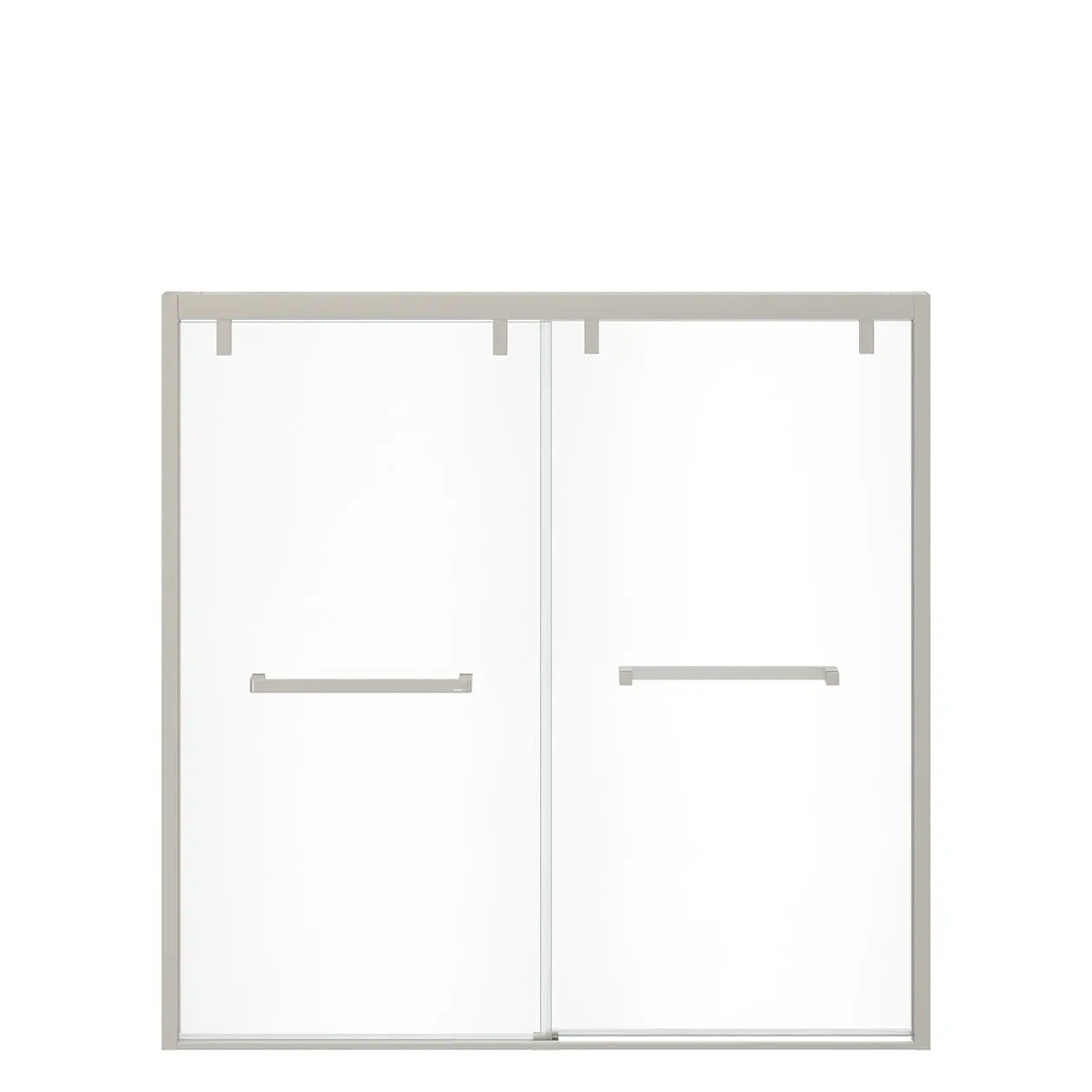 Uptown 56-59 x 58 in. 8 mm Bypass Tub Door for Alcove Installation with Clear glass in Brushed Nickel - Plumbing Market