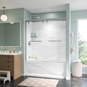 Uptown 56-59 x 58 in. 8 mm Bypass Tub Door for Alcove Installation with Clear glass in Chrome - Plumbing Market