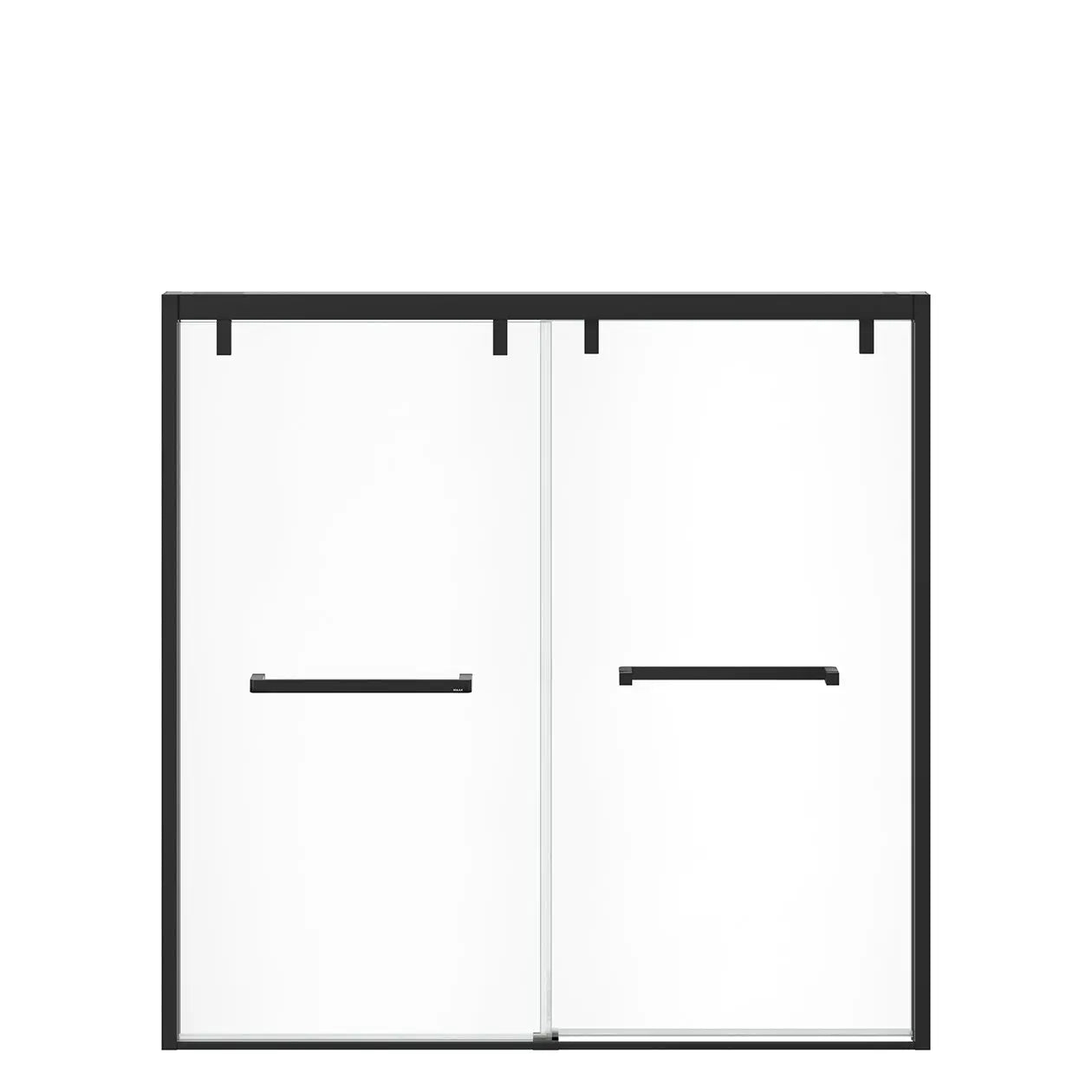 Uptown 56-59 x 58 in. 8 mm Bypass Tub Door for Alcove Installation with Clear glass in Matte Black - Plumbing Market
