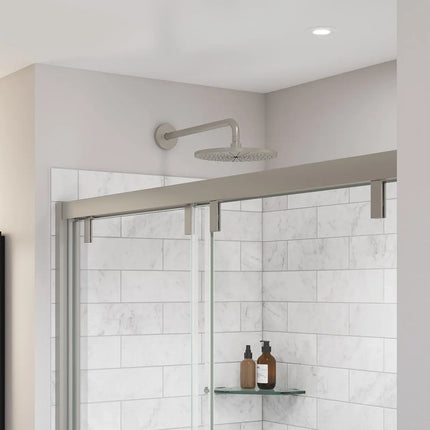Uptown 56-59 x 76 in. 8 mm Bypass Shower Door for Alcove Installation with Clear glass in Brushed Nickel - Plumbing Market