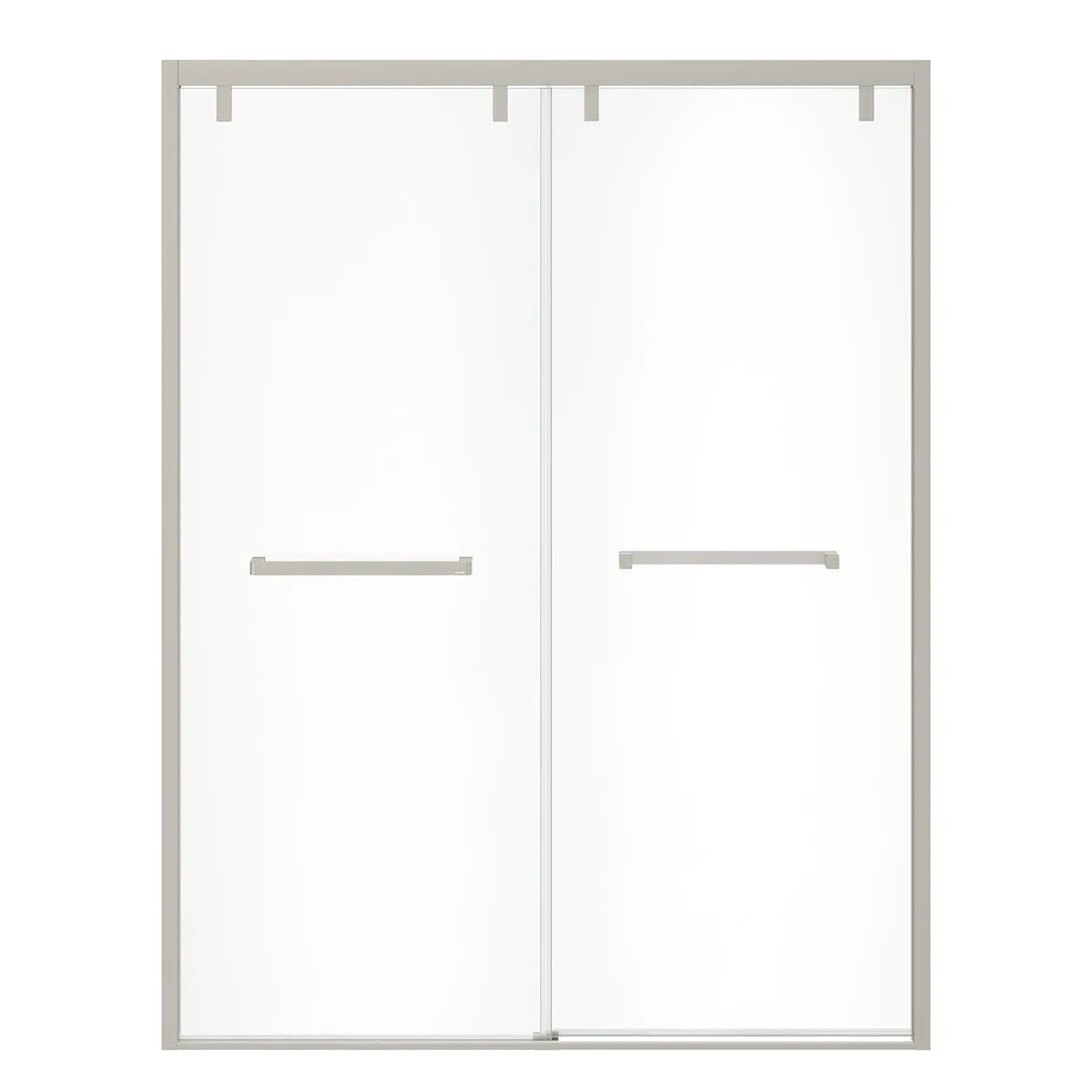 Uptown 56-59 x 76 in. 8 mm Bypass Shower Door for Alcove Installation with Clear glass in Brushed Nickel - Plumbing Market