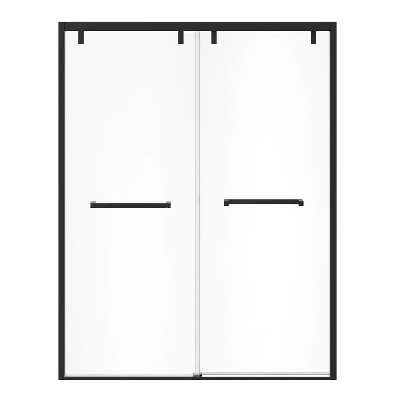 Uptown 56-59 x 76 in. 8 mm Bypass Shower Door for Alcove Installation with Clear glass in Matte Black - Plumbing Market