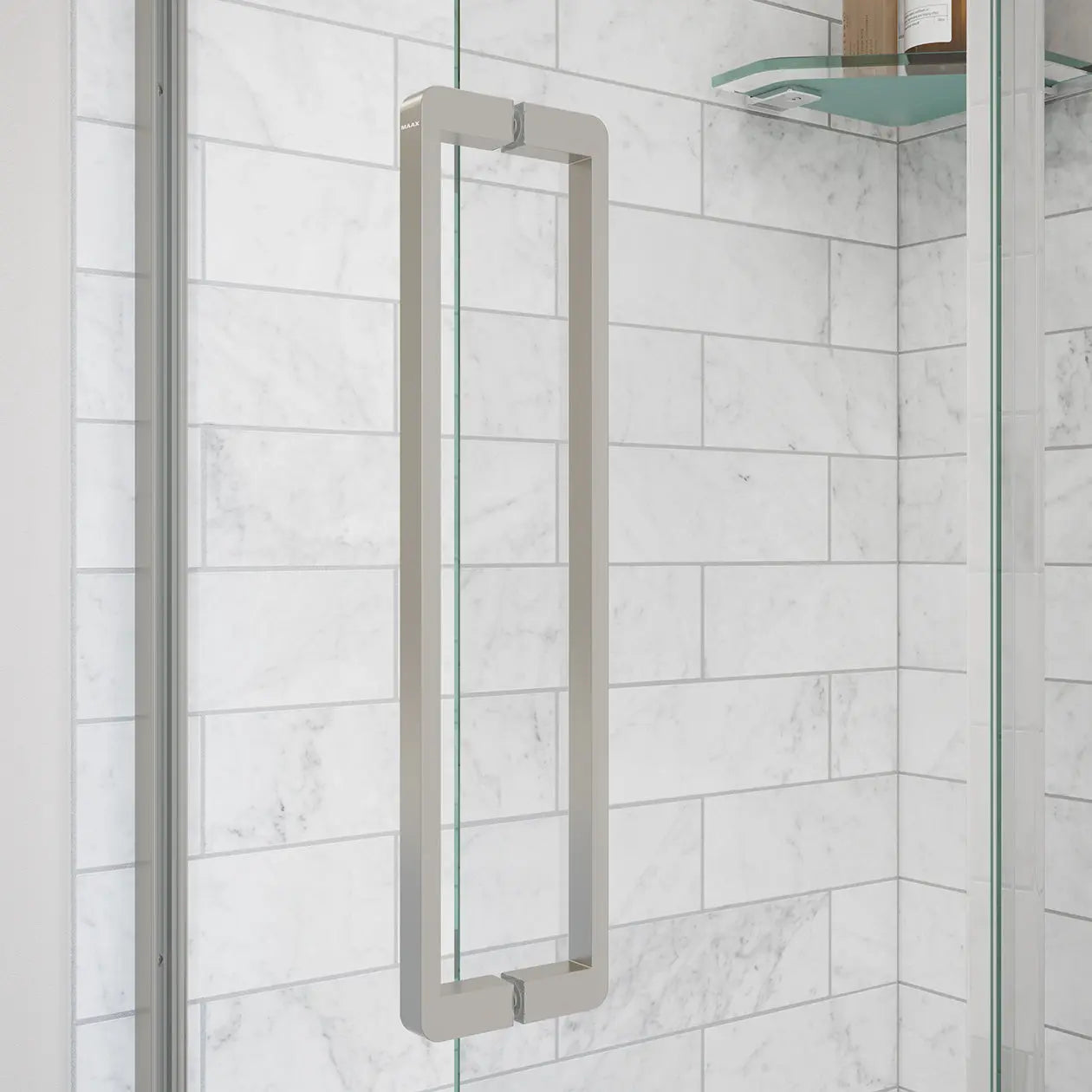 Uptown 56-59 x 76 in. 8 mm Sliding Shower Door for Alcove Installation with Clear glass in Brushed Nickel - Plumbing Market