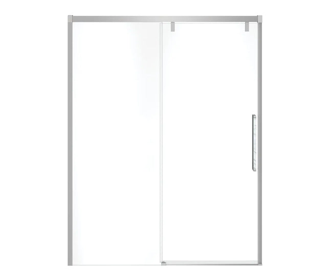 Uptown 56-59 x 76 in. 8 mm Sliding Shower Door for Alcove Installation with Clear glass in Chrome & White Marble - Plumbing Market