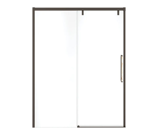 Uptown 56-59 x 76 in. 8 mm Sliding Shower Door for Alcove Installation with Clear glass in Dark Bronze & Beige Marble - Plumbing Market