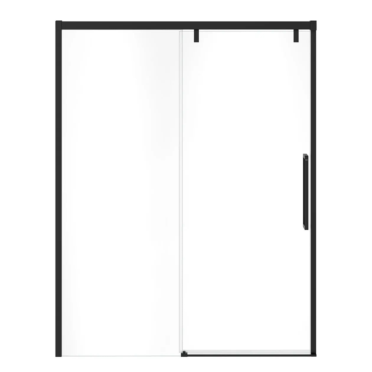 Uptown 56-59 x 76 in. 8 mm Sliding Shower Door for Alcove Installation with Clear glass in Matte Black - Plumbing Market