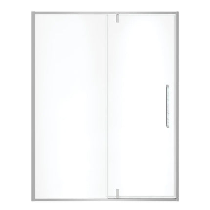 Uptown 57-59 x 76 in. 8 mm Pivot Shower Door for Alcove Installation with Clear glass in Chrome & White Marble - Plumbing Market
