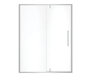 Uptown 57-59 x 76 in. 8 mm Pivot Shower Door for Alcove Installation with Clear glass in Chrome & White Marble - Plumbing Market